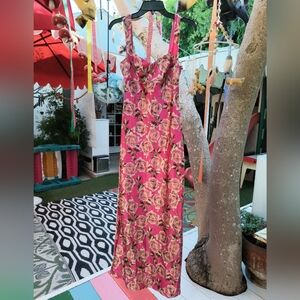 Wild Fable Floral Pink Maxi Dress Satin Long Dress